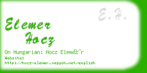 elemer hocz business card